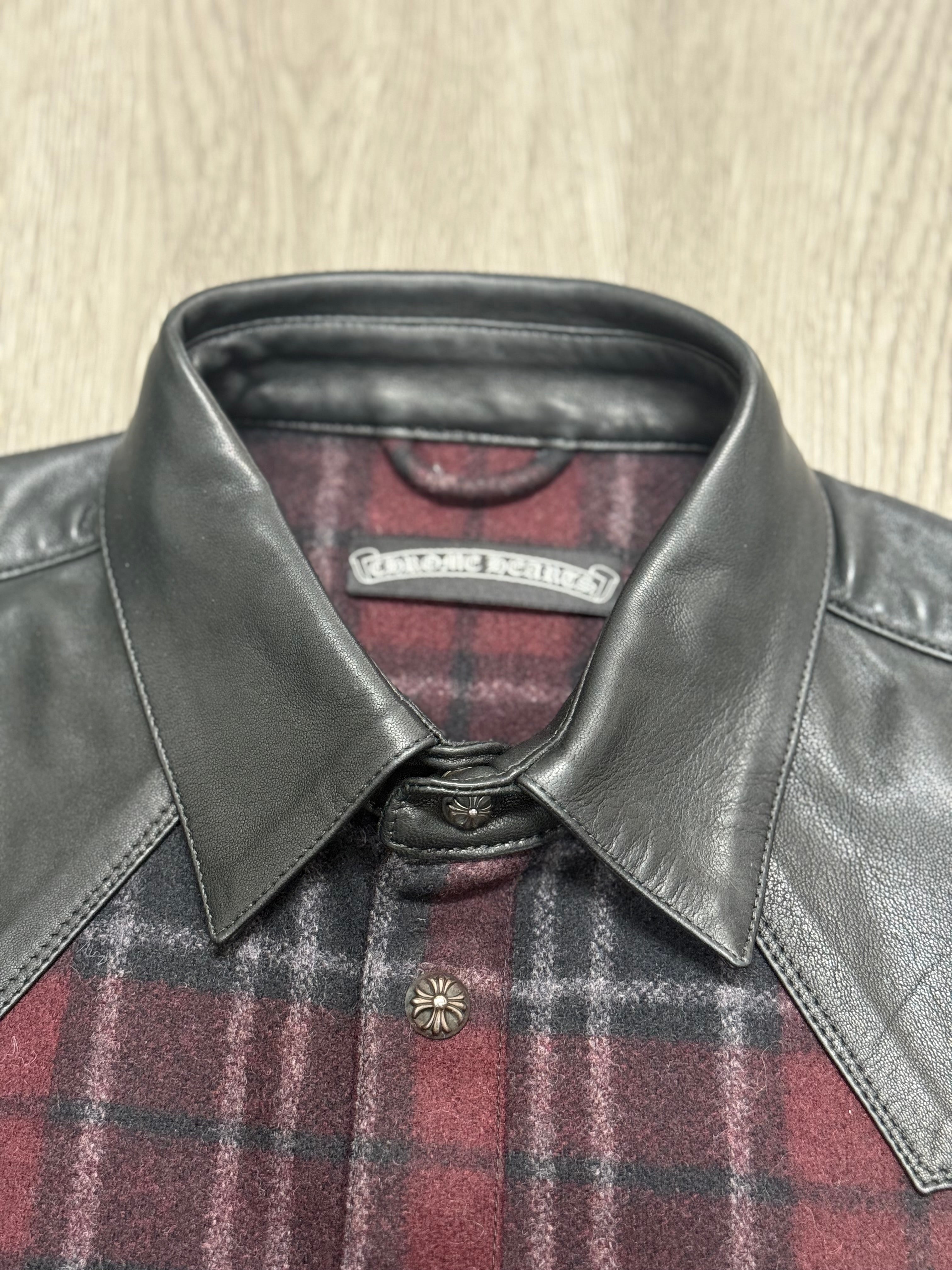 Western Leather Flannel With Silver Buttons