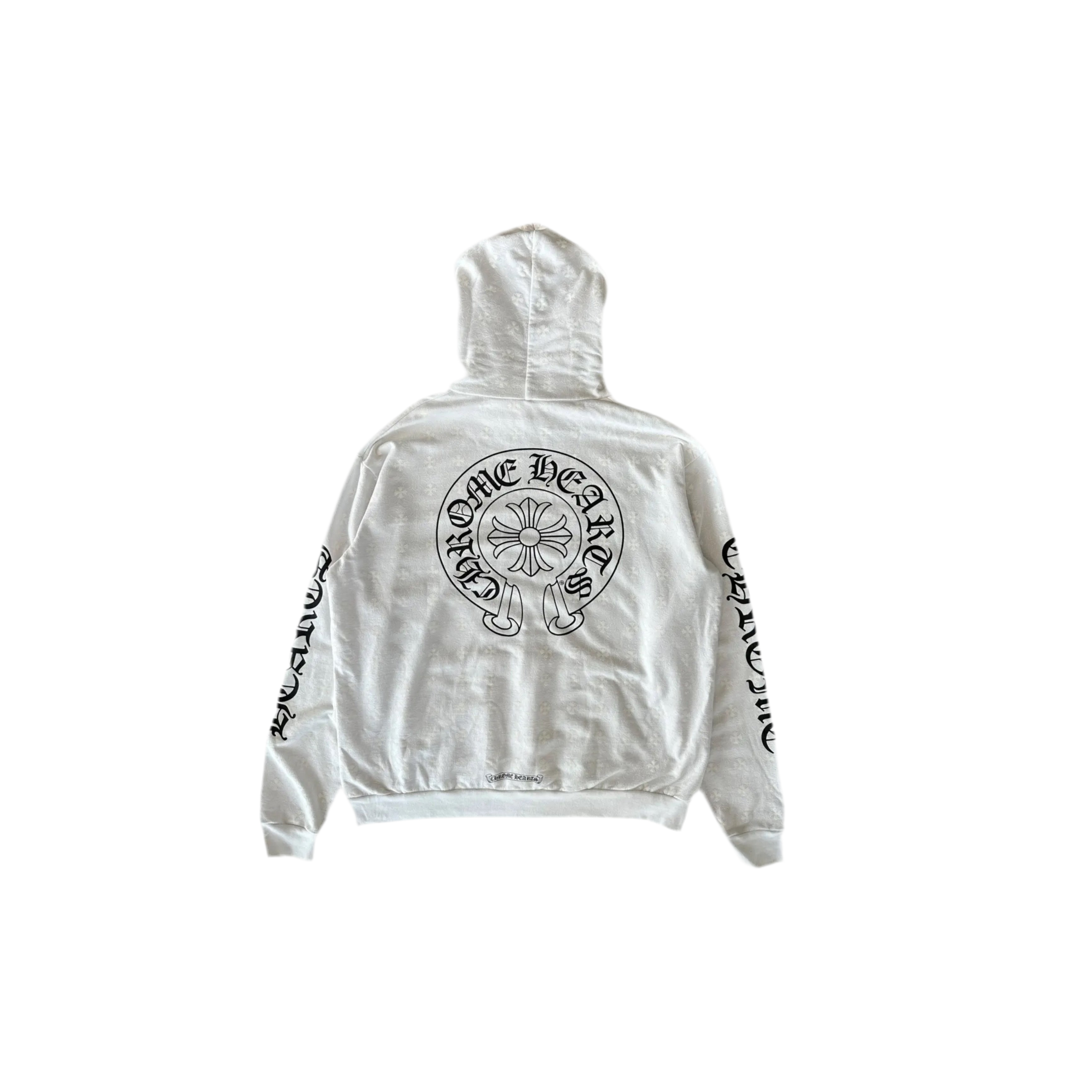 Chrome Hearts White Monogram Horseshoe Hoodie (Pre-Owned)