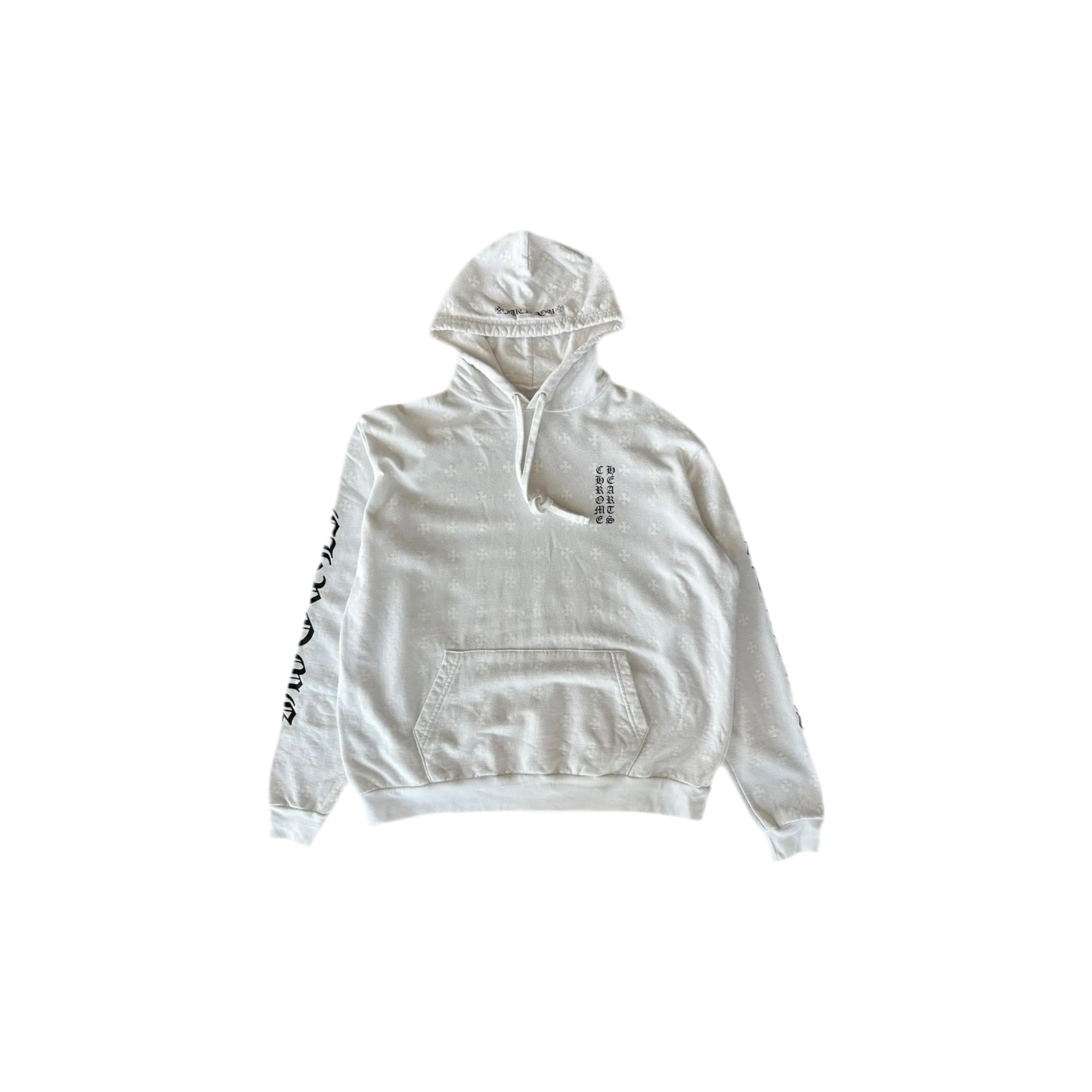 Chrome Hearts White Monogram Horseshoe Hoodie (Pre-Owned)
