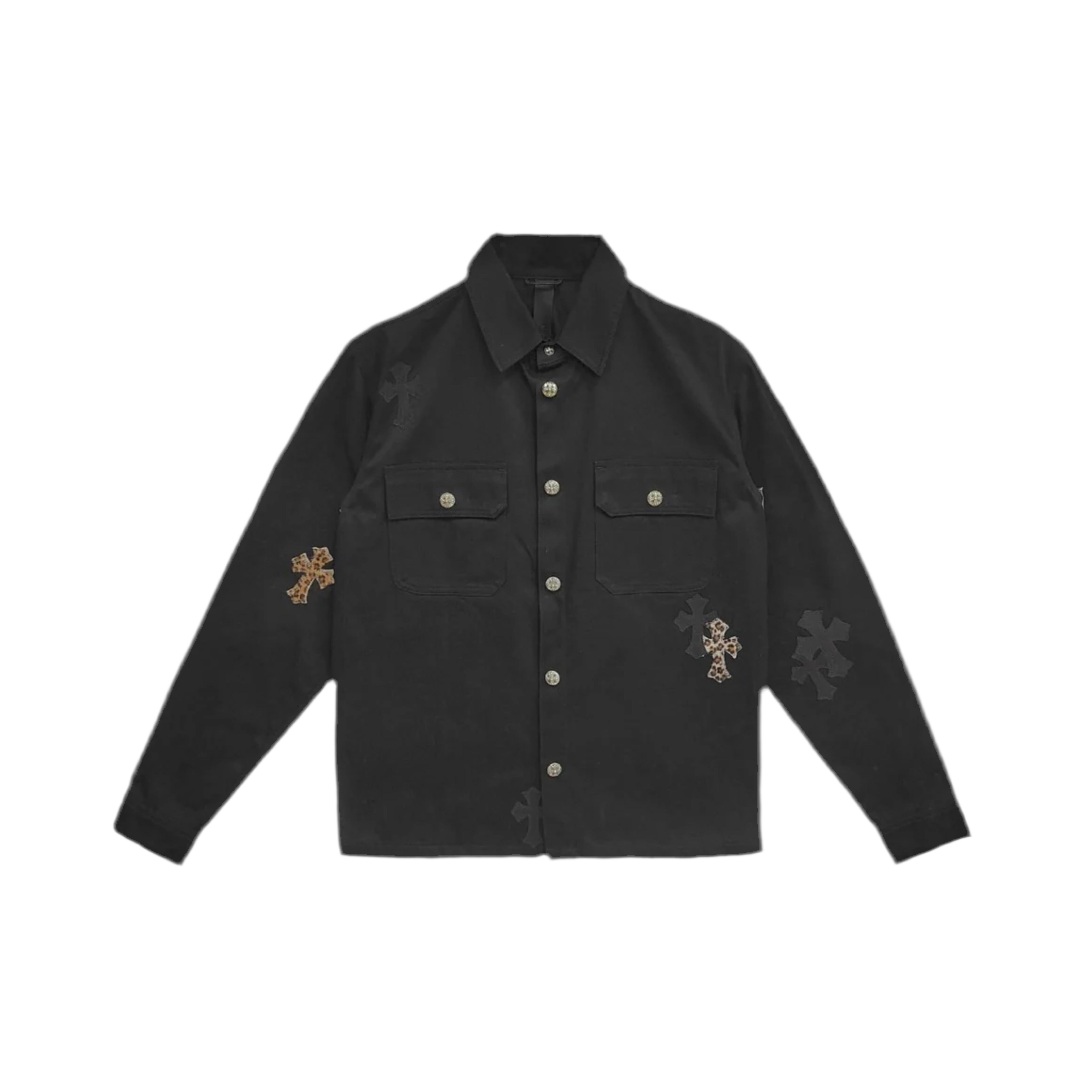Chrome Hearts Leopard Patch Workdog Hoodie Black