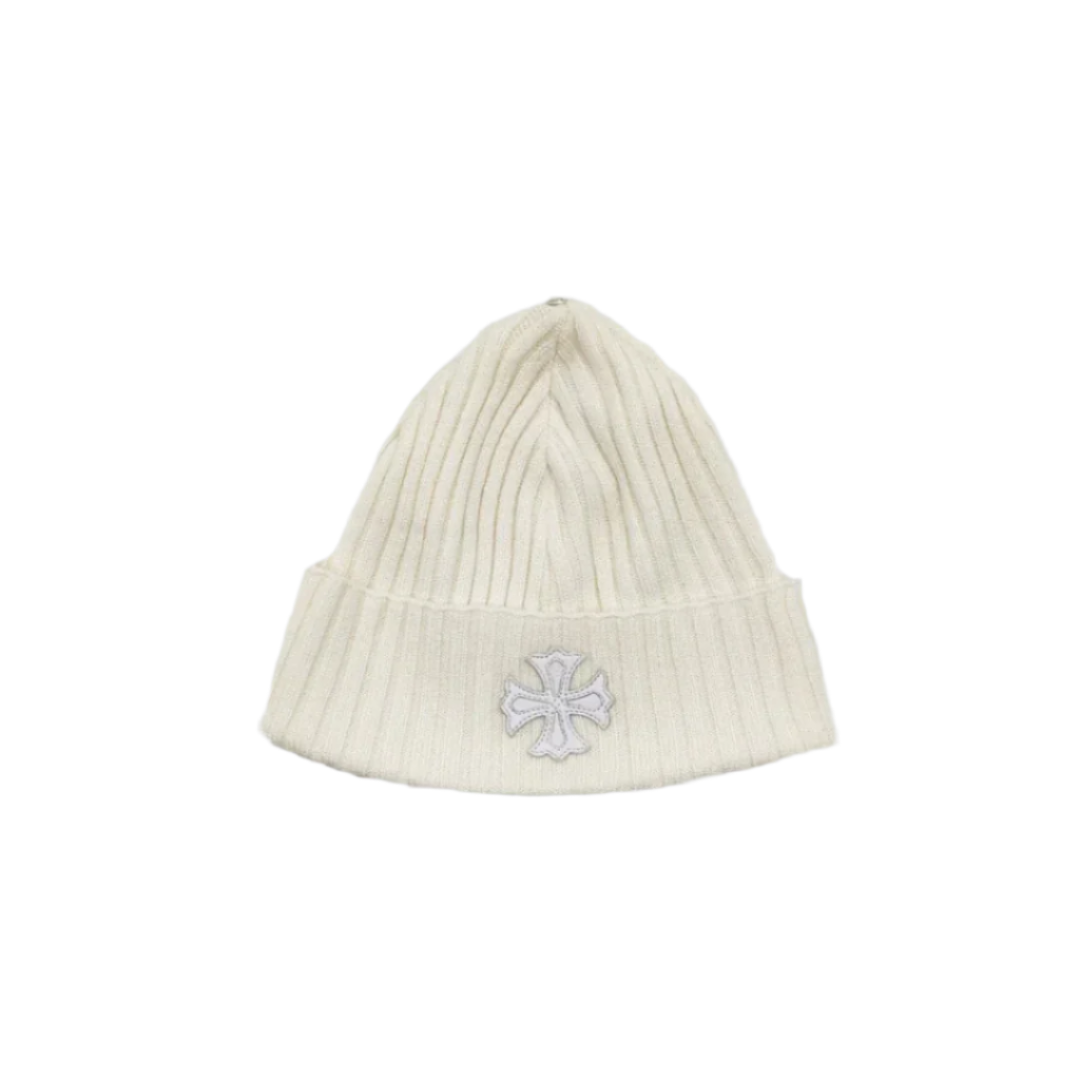 Chrome Hearts Cross Patch Cashmere White Beanie