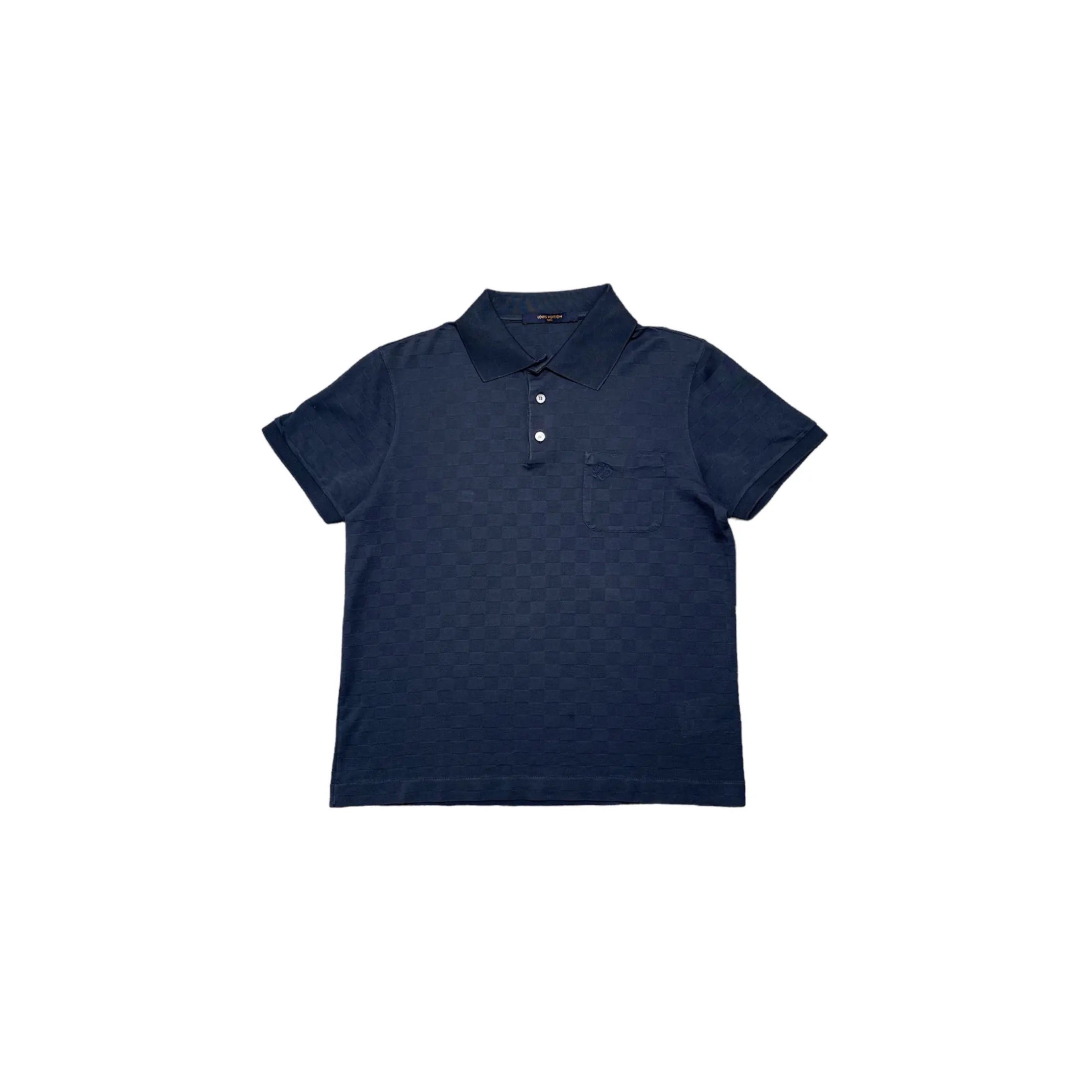 Louis Vuitton Classic Damier Pique Polo Tee Blue
