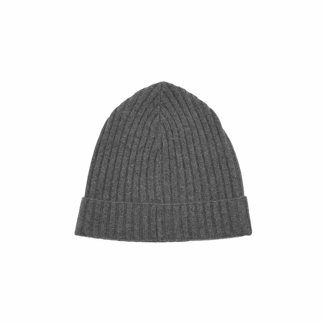 Vintage Cashmere Cross Patch Beanie Grey