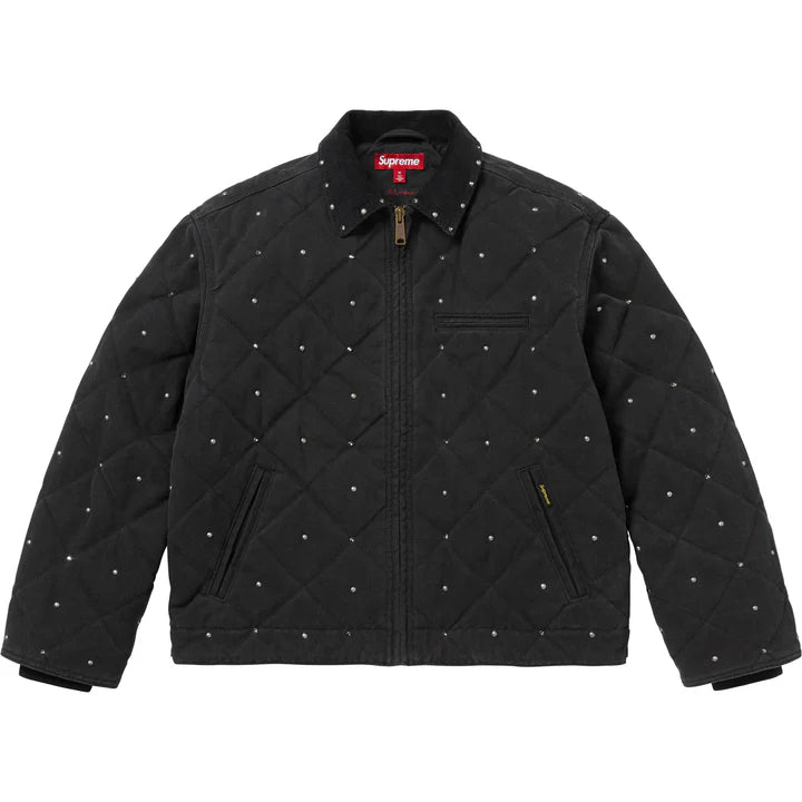 Quilted & Studded Work Jacket Black