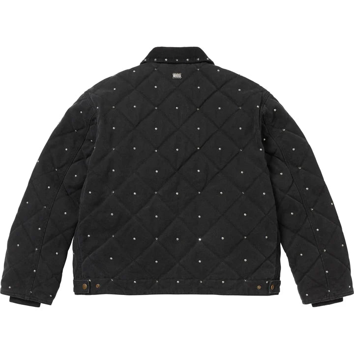 Quilted & Studded Work Jacket Black