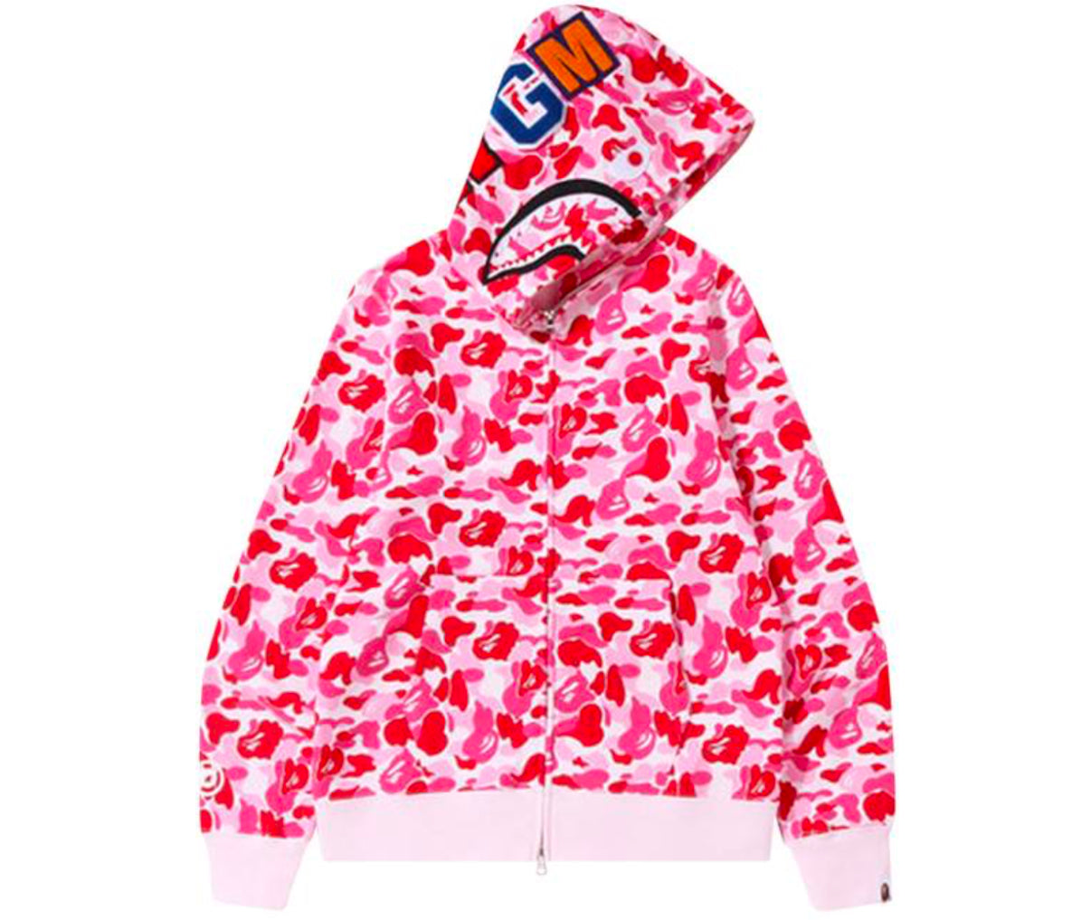 Bape ABC Camo Zip Up Hoodie Pink