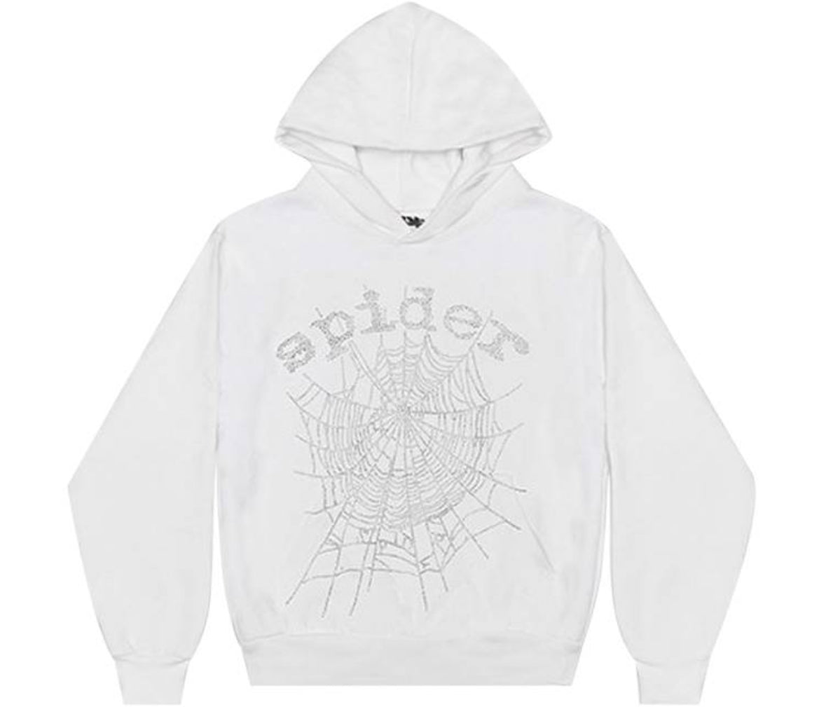 Sp5der Web Rhinestone Hoodie “White”