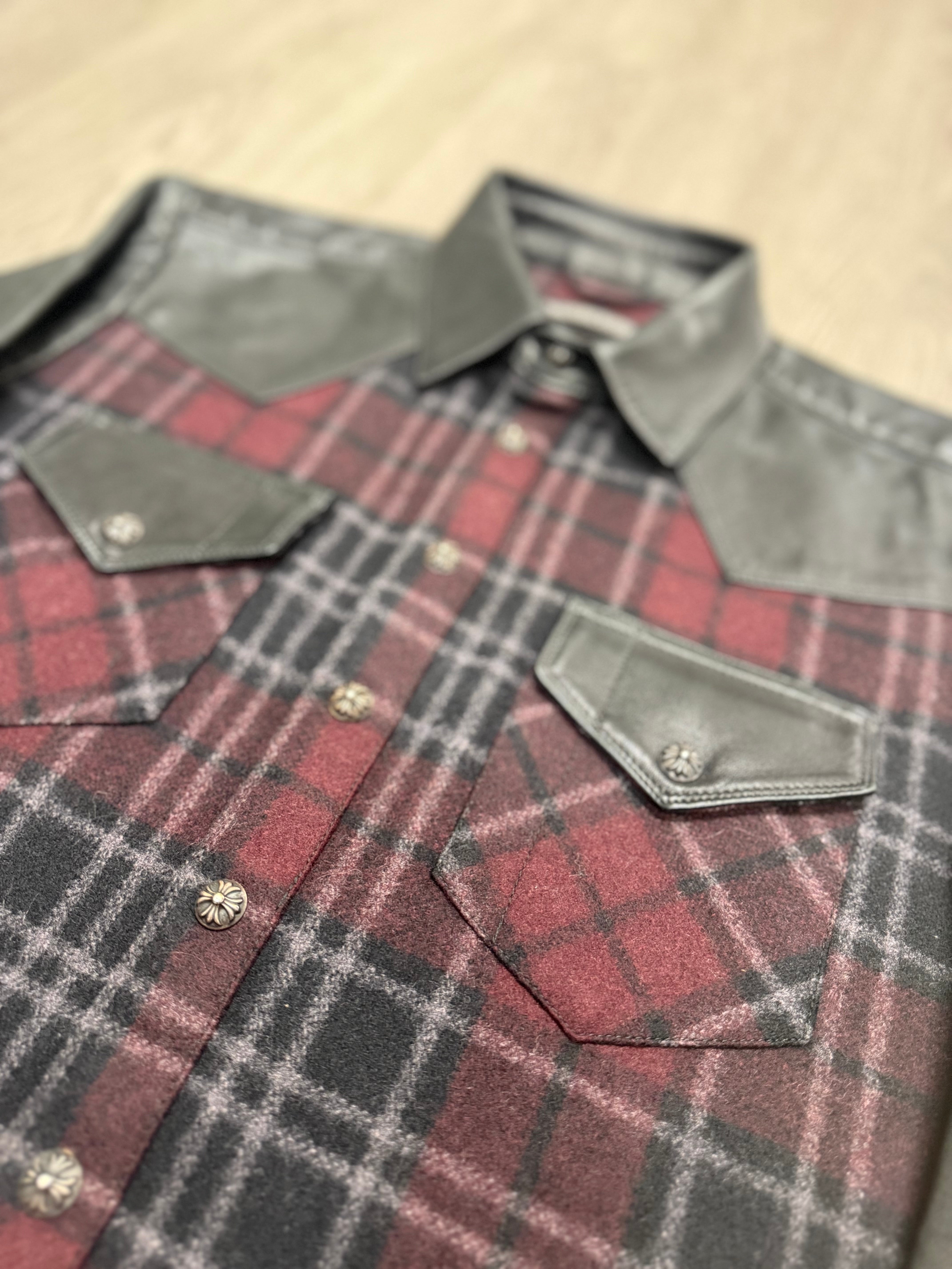 Western Leather Flannel With Silver Buttons