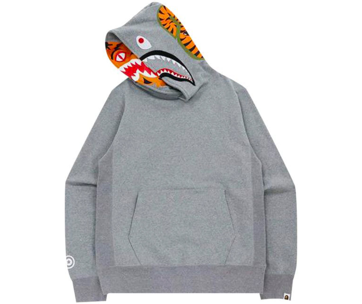 Bape Shark x Tiger Pullover Hoodie Grey