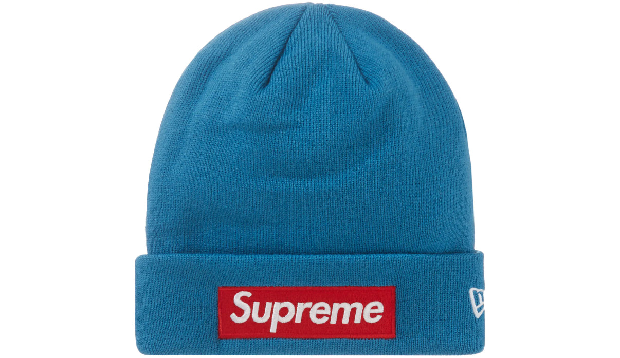 Supreme New Era Box Logo Beanie Blue