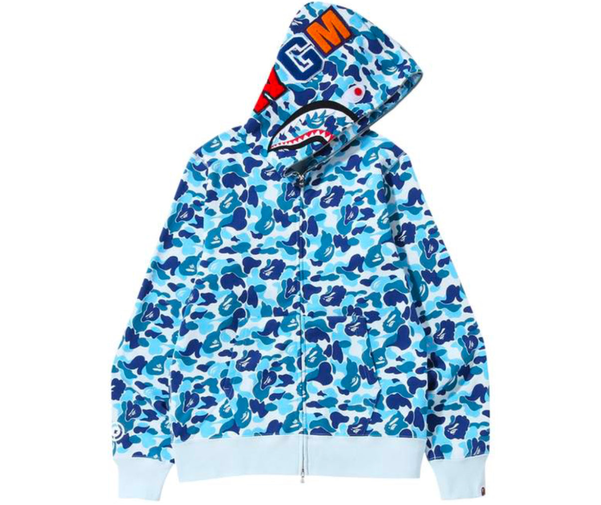 Bape ABC Camo Zip Up Hoodie Blue